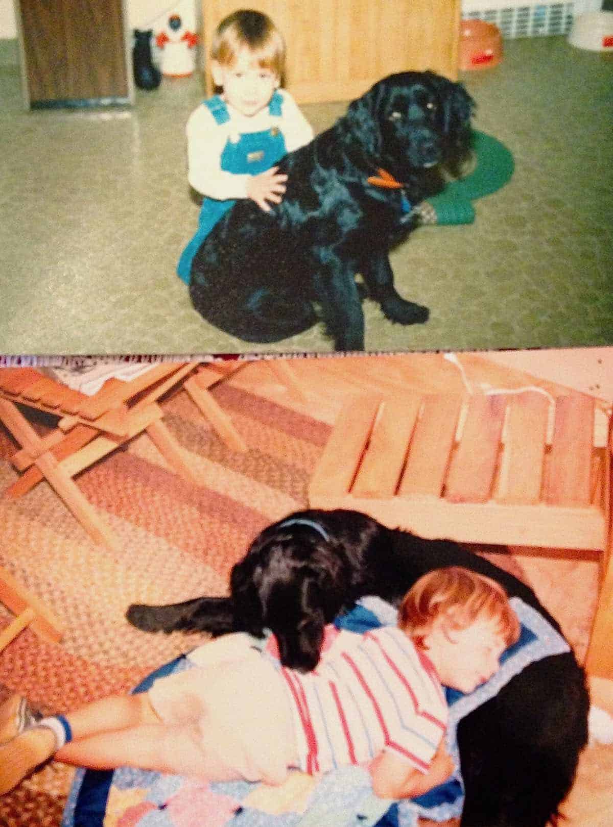 Baby Will and our dog Colleen.