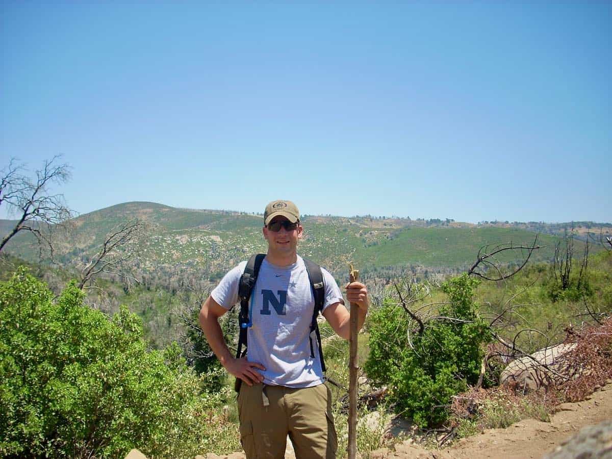 My son hiking.
