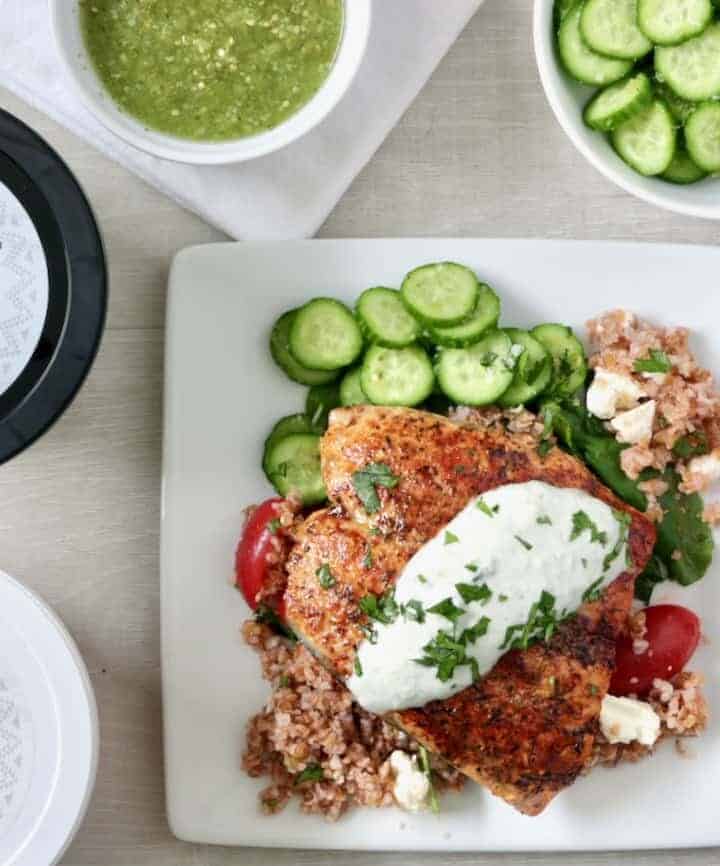 amazing salsa salmon dinner featuring Sam's Fresh Salsa