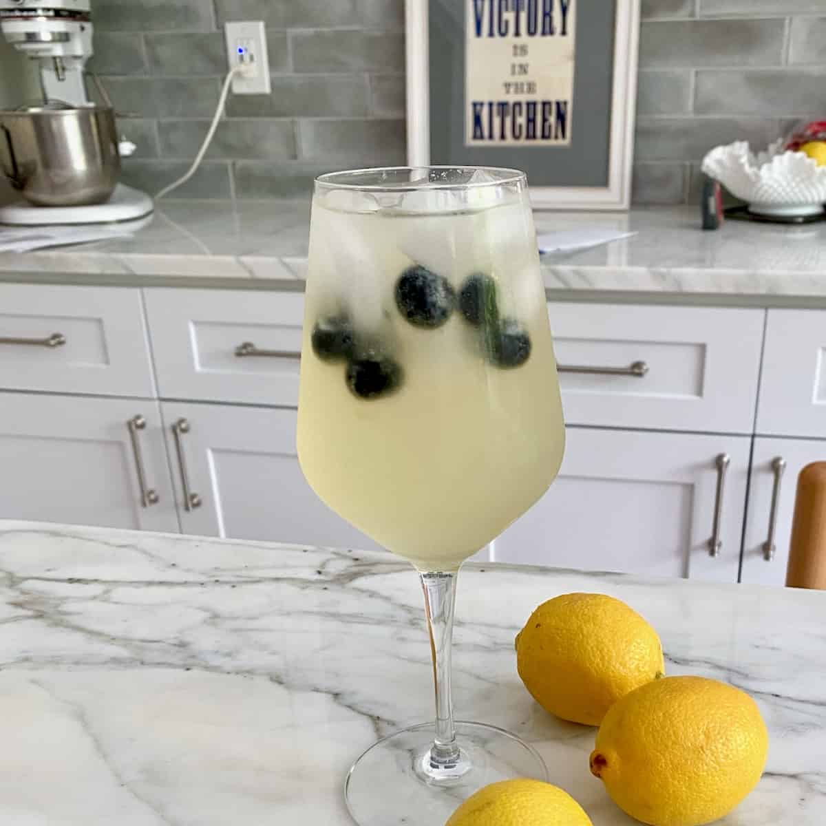 Sparkling elderberry lemonade.