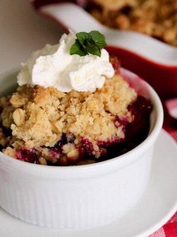 Frozen fruit oatmeal cookie crumble.