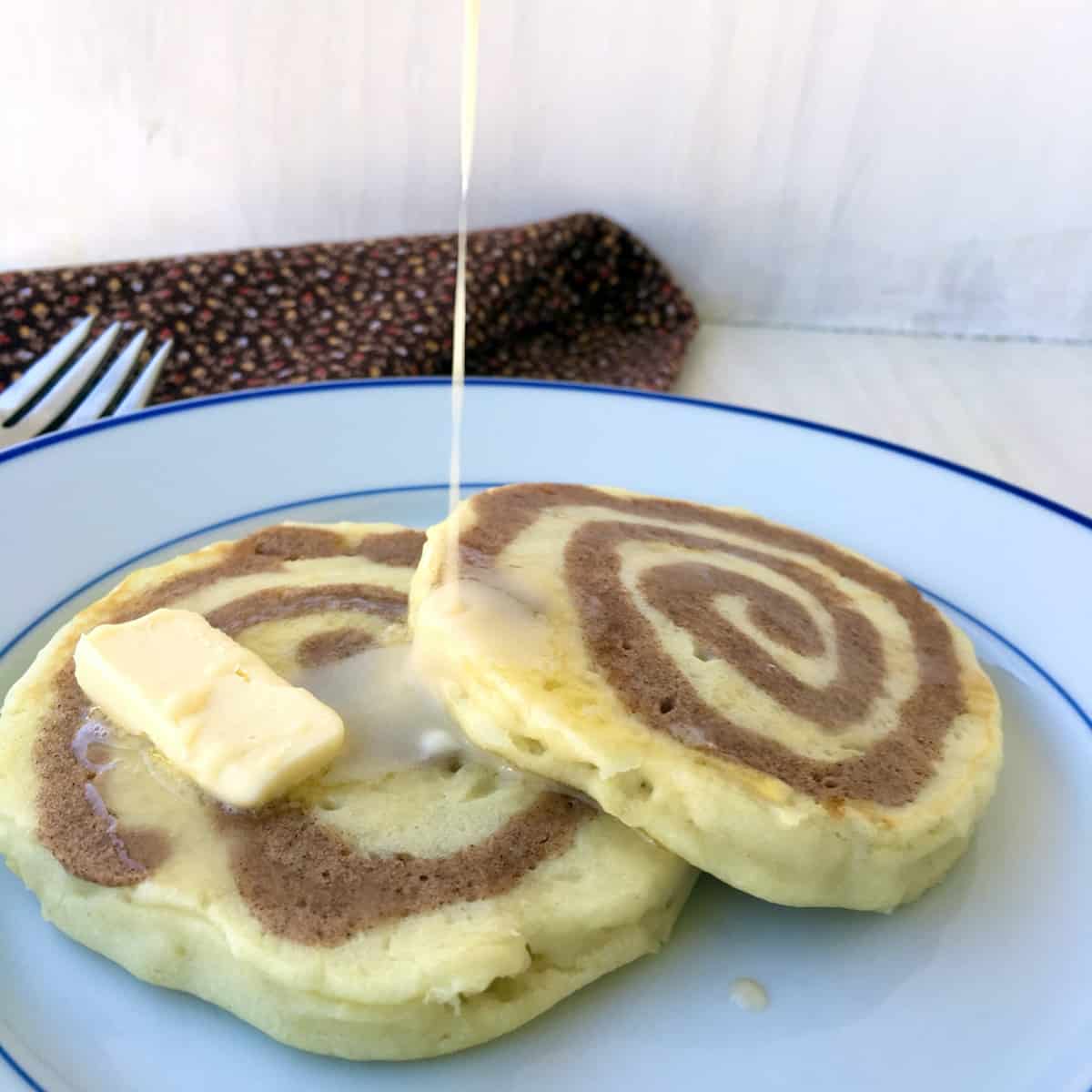 Cinnabon pancakes and syrup.