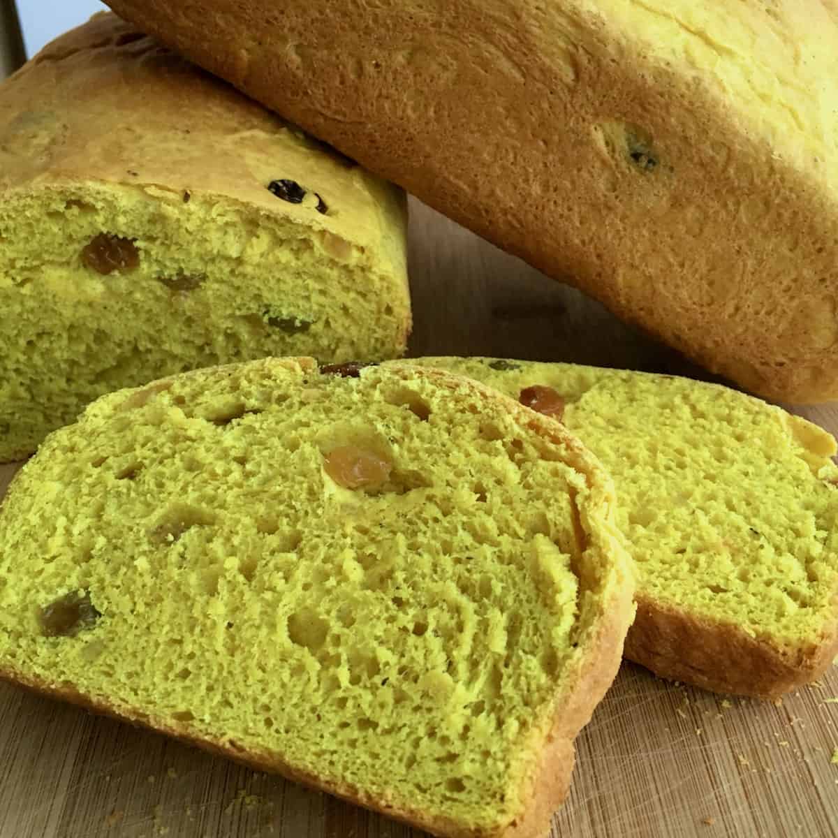 Loaves of golden milk bread.