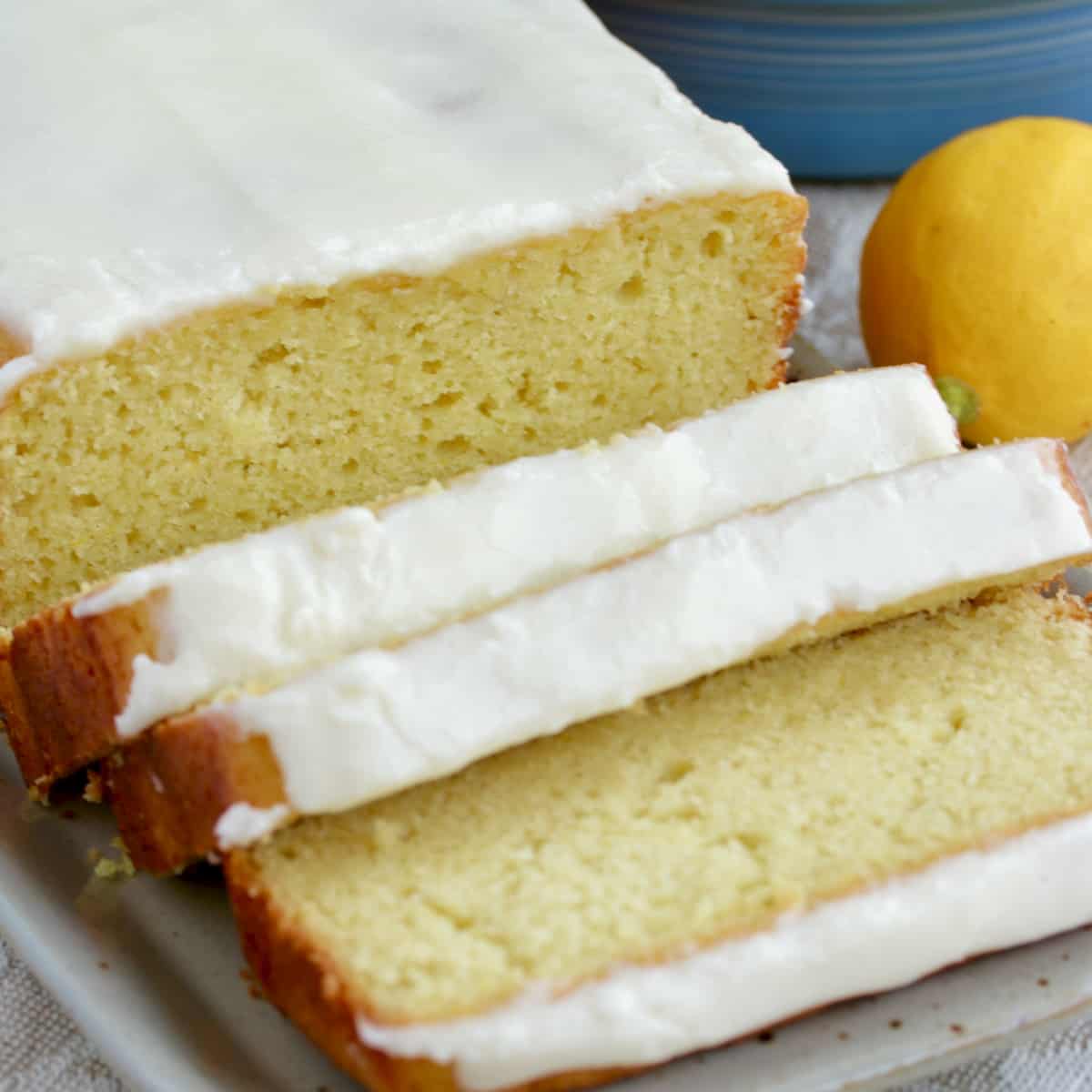 Sliced lemon cake.