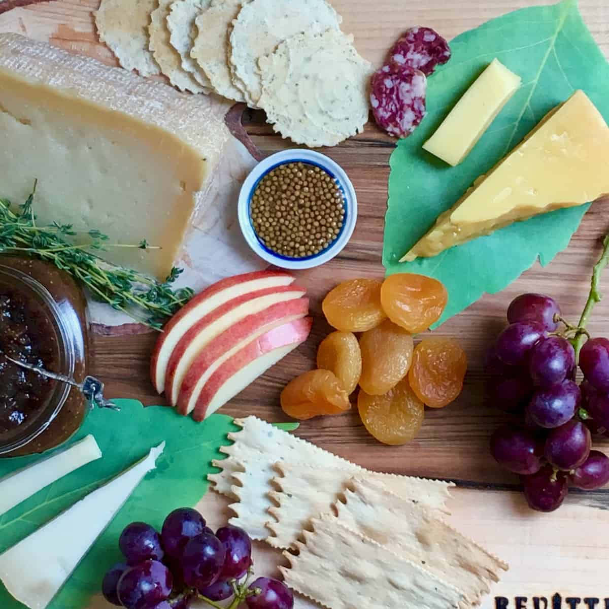 Revittle fruit and cheese display.