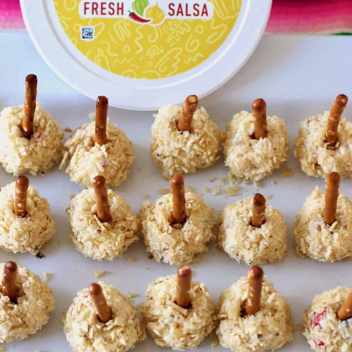 Salsa cheese ball pops.