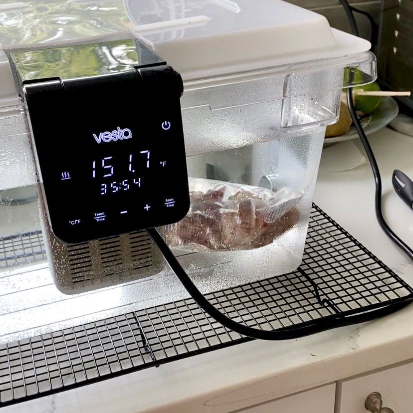 Immersion circulator sous vide pot roast.
