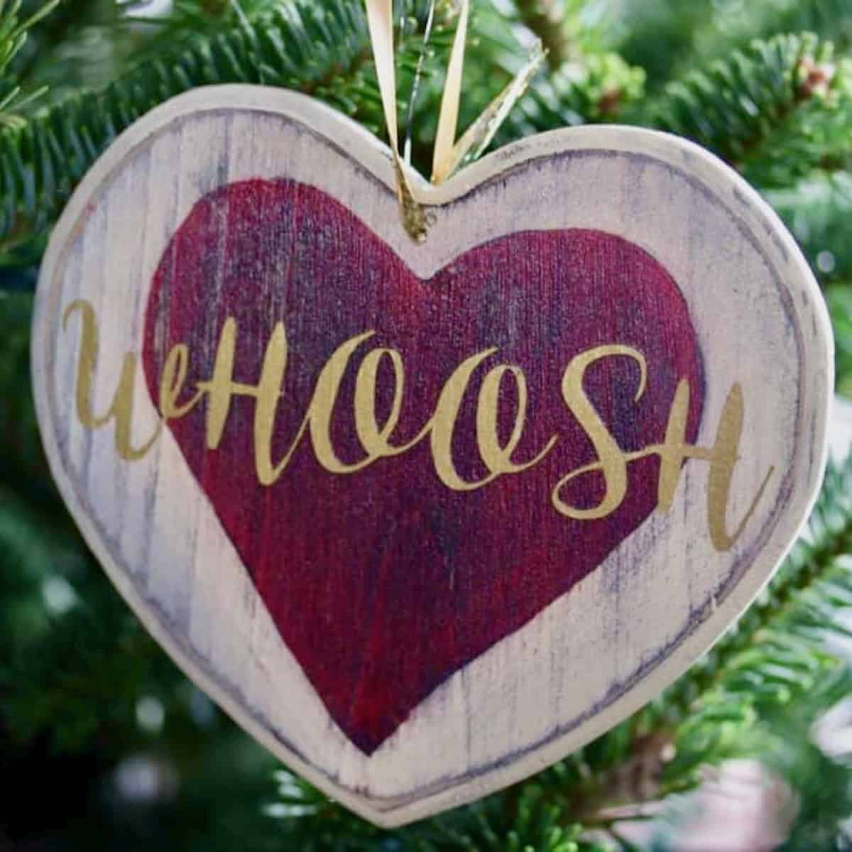 Whoosh heart xmas ornament. Only gratitude.