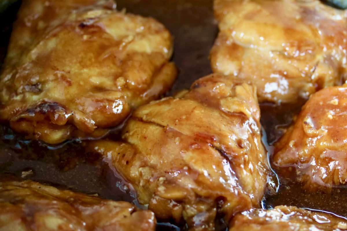 Kalbi sauce braised chicken thighs