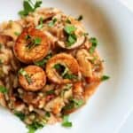 Mushroom risotto with mushroom scallops.