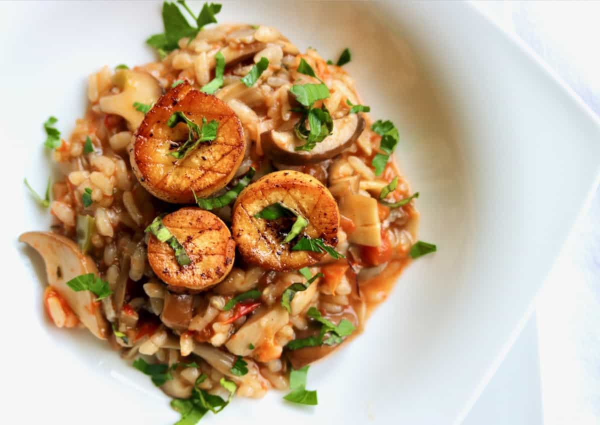 cantina style mushroom risotto