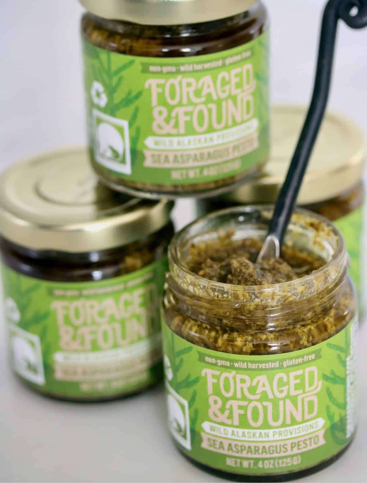 Foraged & Found Pesto jars for easy showstopper pesto appetizers