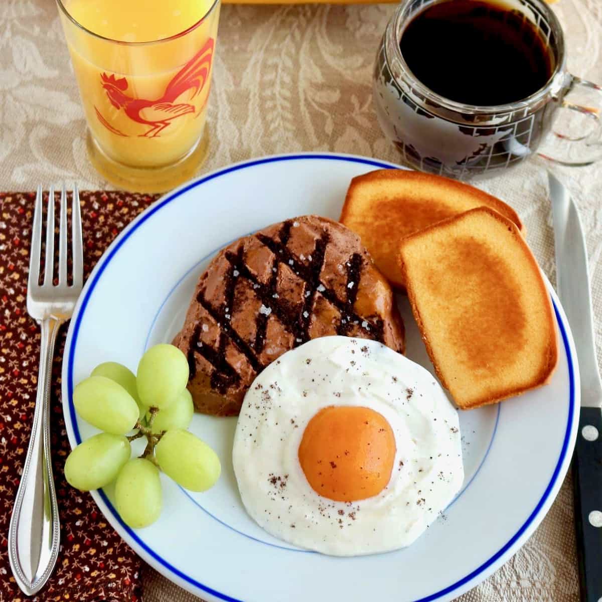 April Fools plate of breakfast items made from ice cream