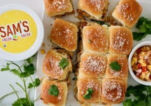 Mango pineapple pork sliders.