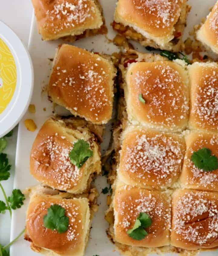 Mango pineapple pork sliders.