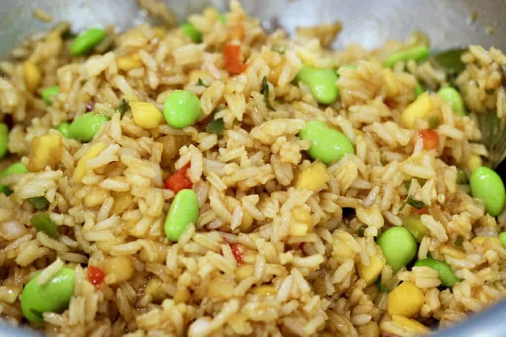 Tossed rice with other ingredients