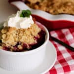 Frozen fruit oatmeal cookie crumble.