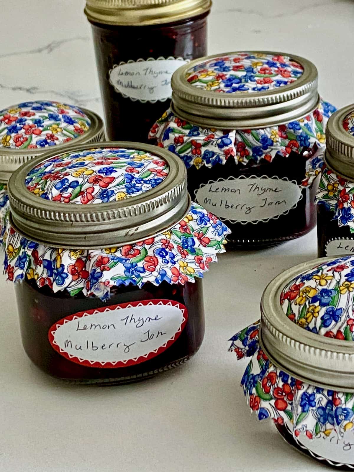 Jarred mulberry jam.