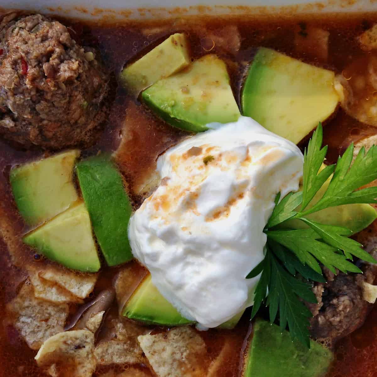 Meaty Mushroom Albondigas Soup.