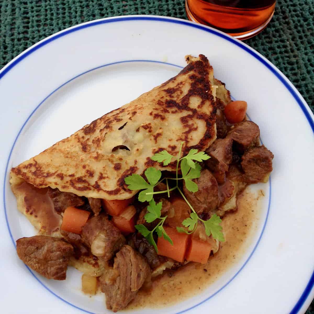 Guinness beef stew boxty.