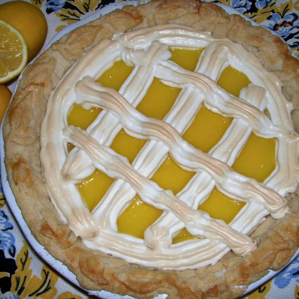 The Prettiest meyer lemon meringue lattice pie.