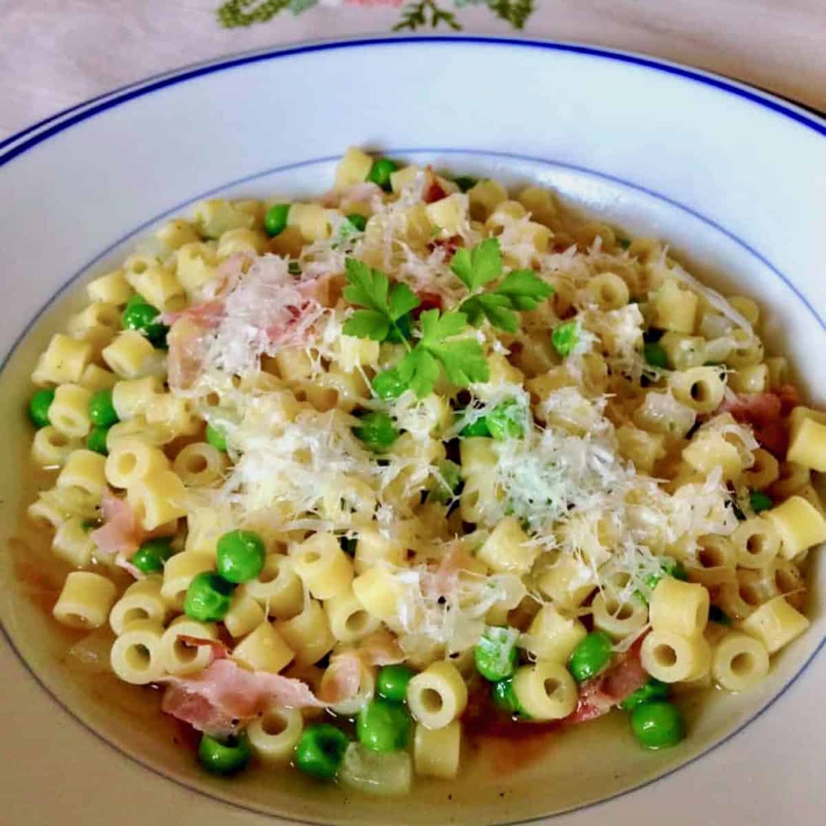 Spring peas and pasta.