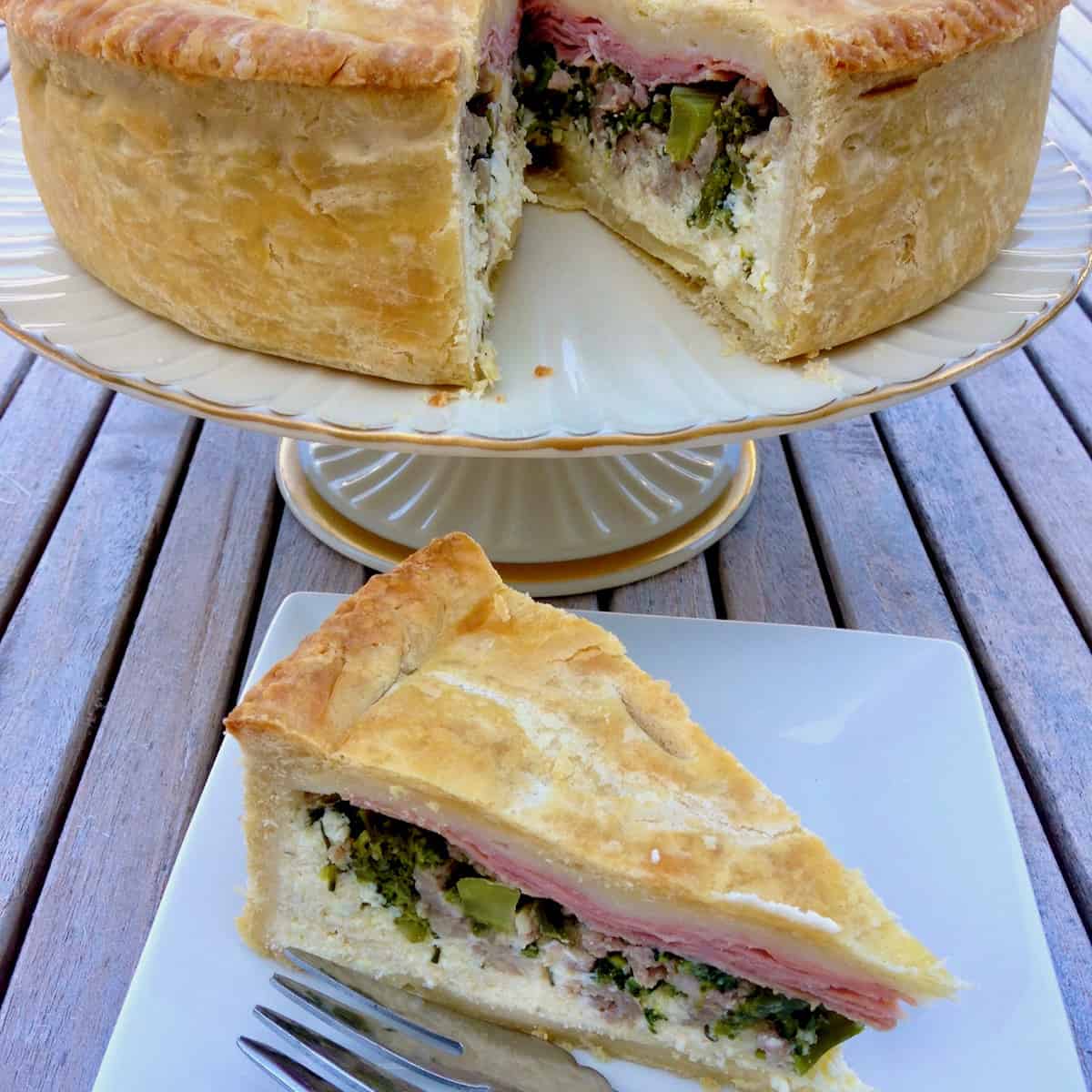 Torta Rustica slice.