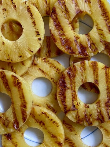 Grilled pineapple rings.