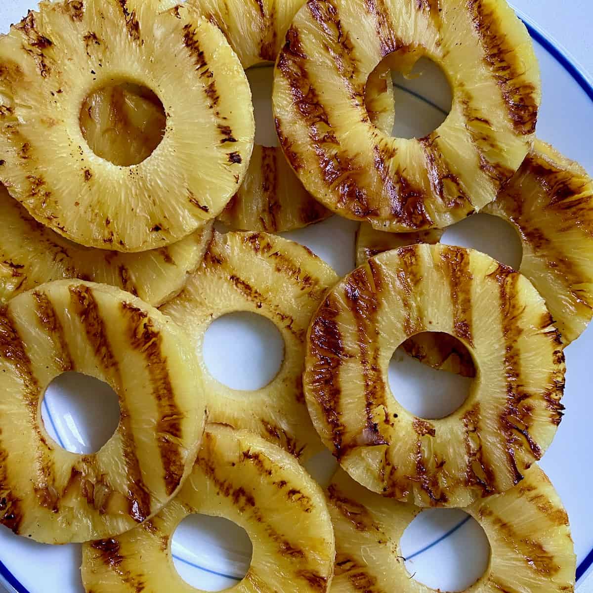 Grilled pineapple rings.