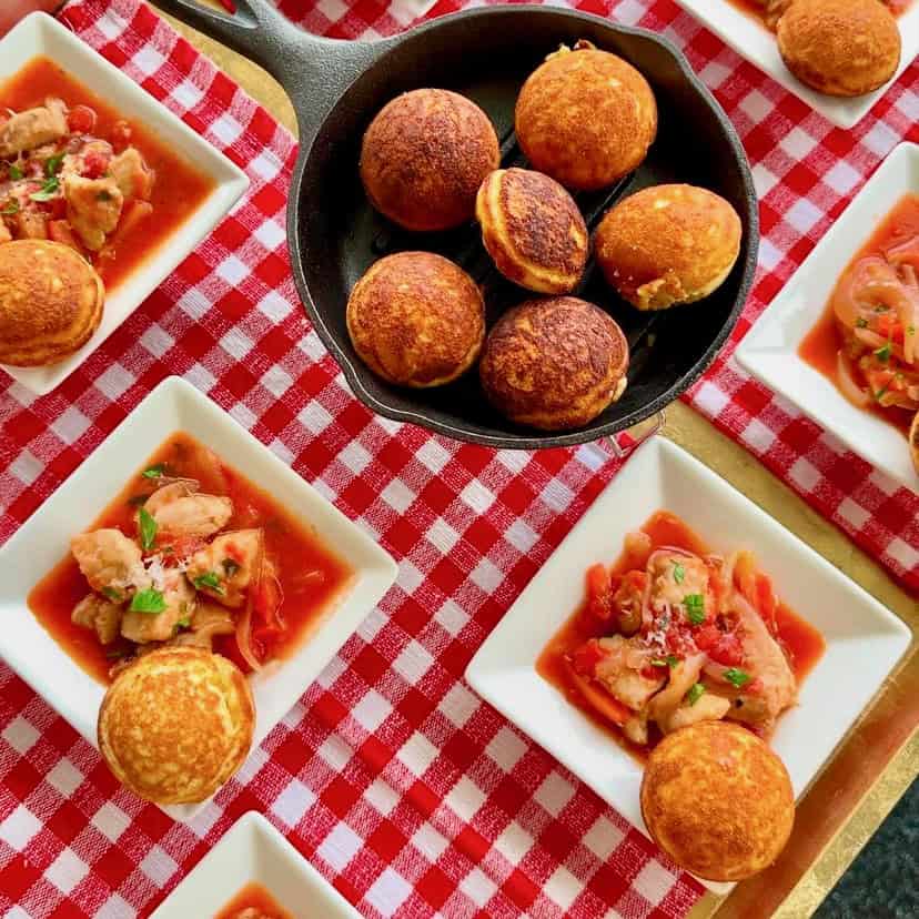 Easy chicken cacciatore cornbread plated.