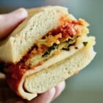 Authentic crisp eggplant parmesan.