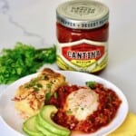 Mexican eggs in purgatory with Desert Pepper Salsa.