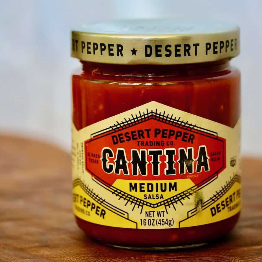 Jar of Desert Pepper salsa.