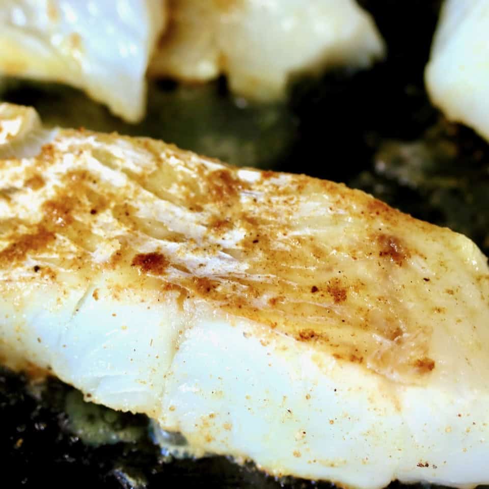 Seared cod.