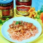 Easy salsa cod dinner with rice.