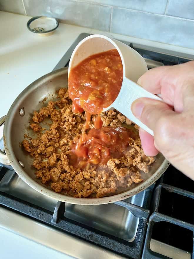 Cooking the filling.