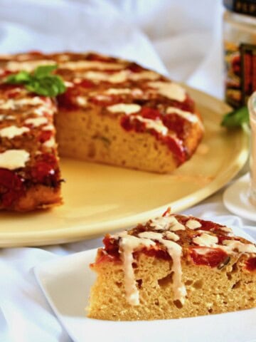 Slice of tomato pie.