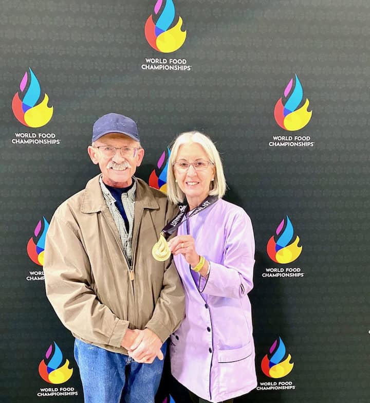 My husband and I with gold medal.