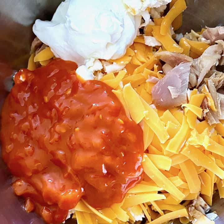 Mix of ingredients in bowl.