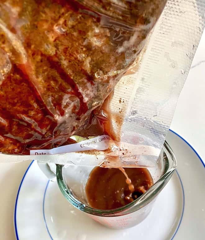 Chuck roast purge reserved for au jus.