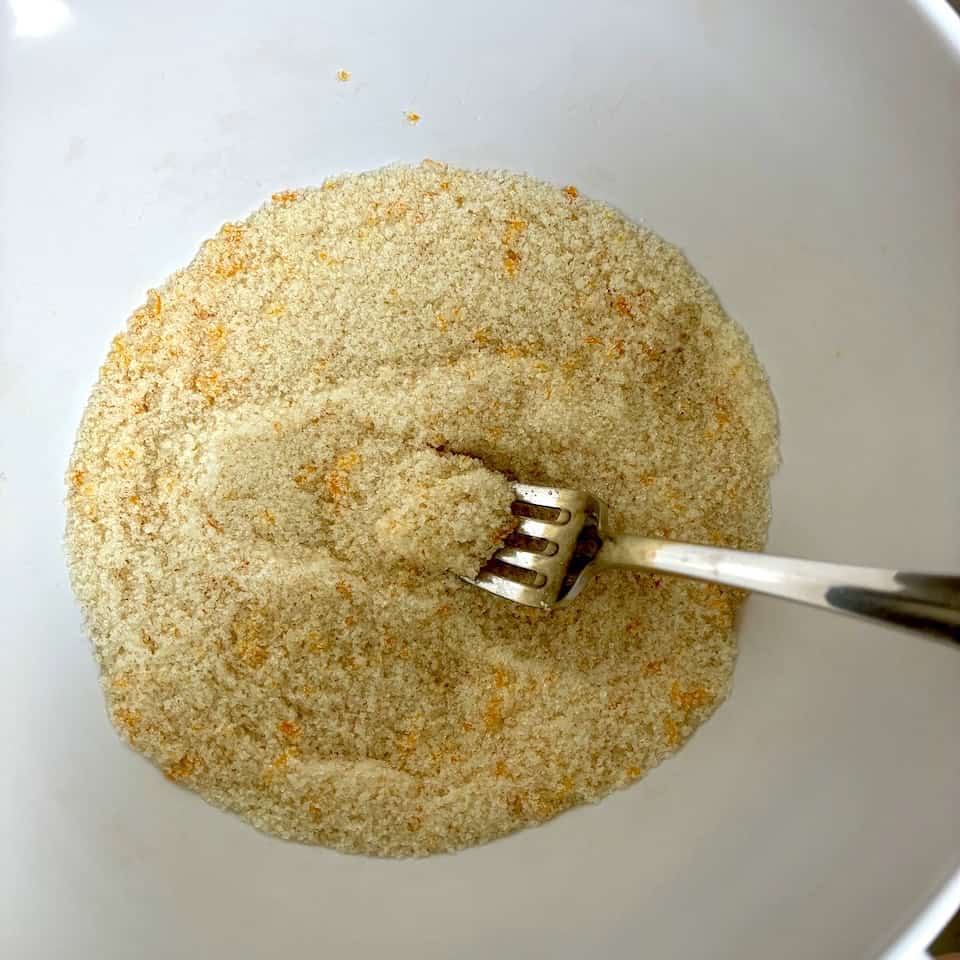 Orange zest and sugar mix.