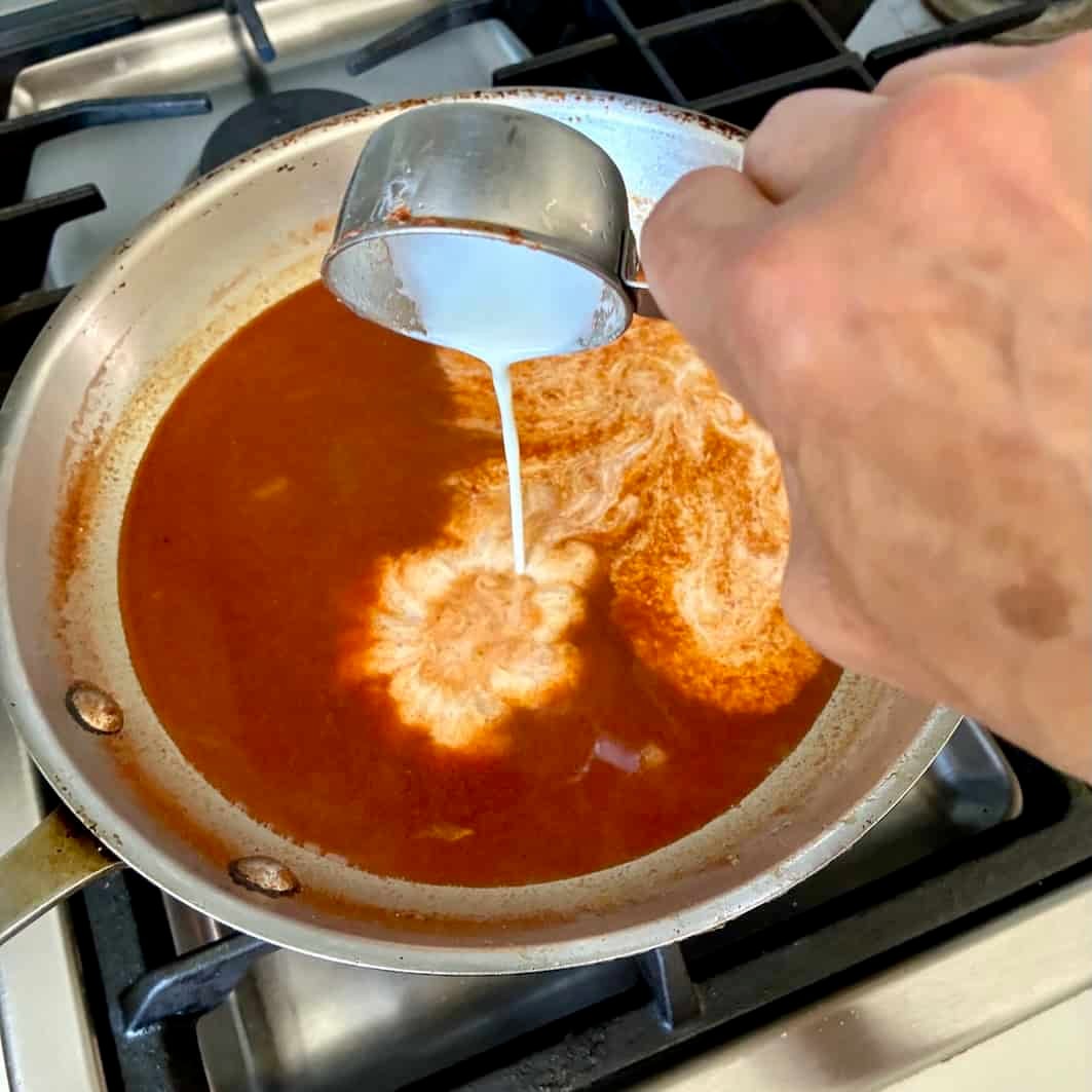 Making Mexican mole sauce.