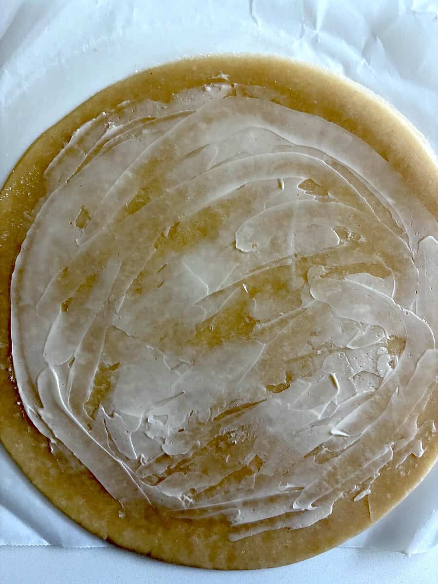 Butter on crust.