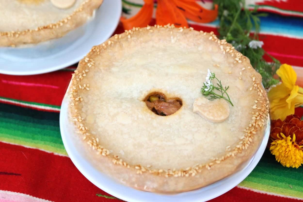 Mexican chicken pot pie for two.