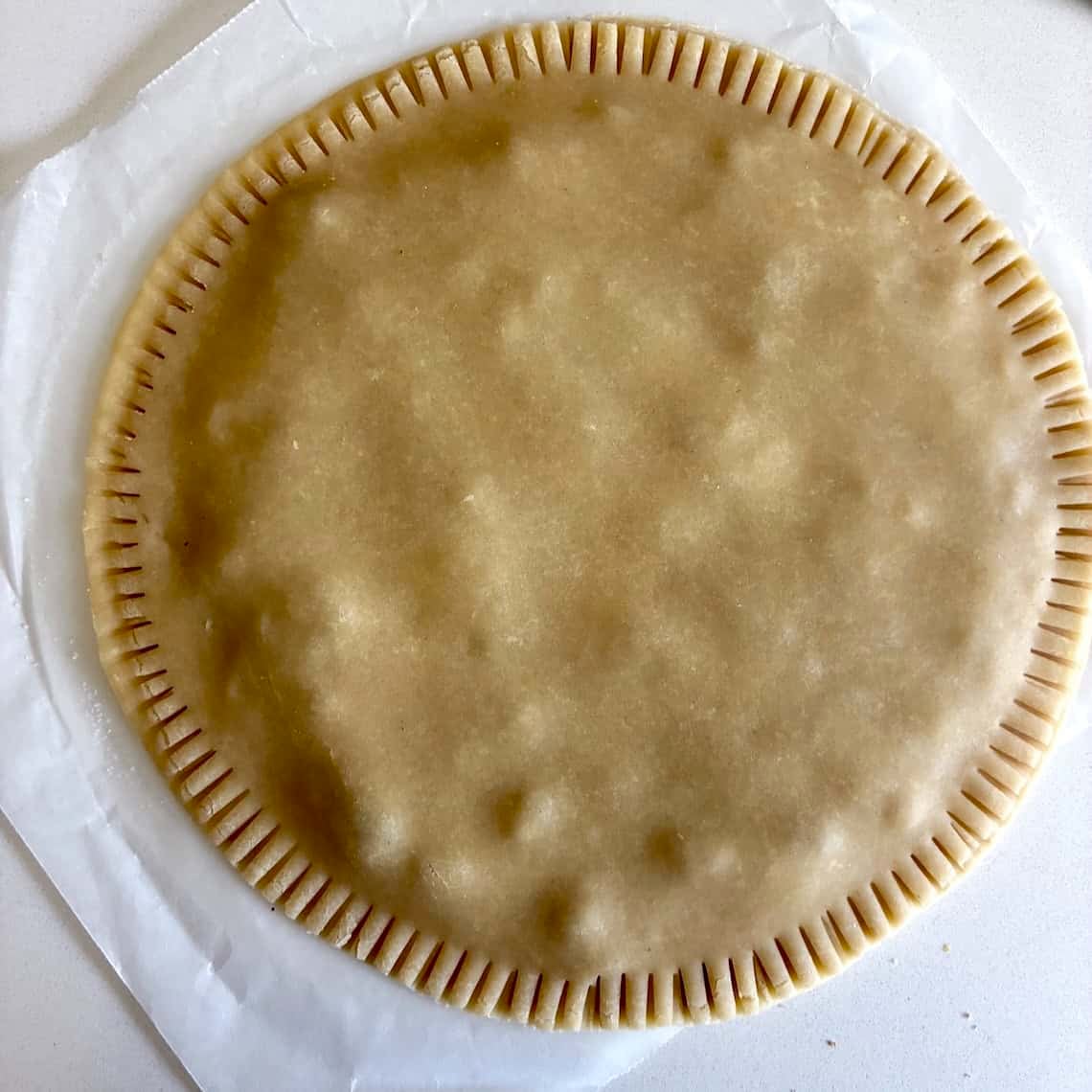 Stuffed crust with pecan filling.