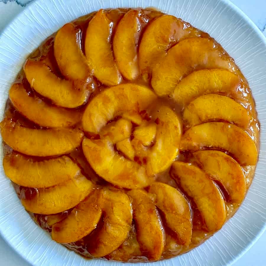 The classic peach tarte tatin.