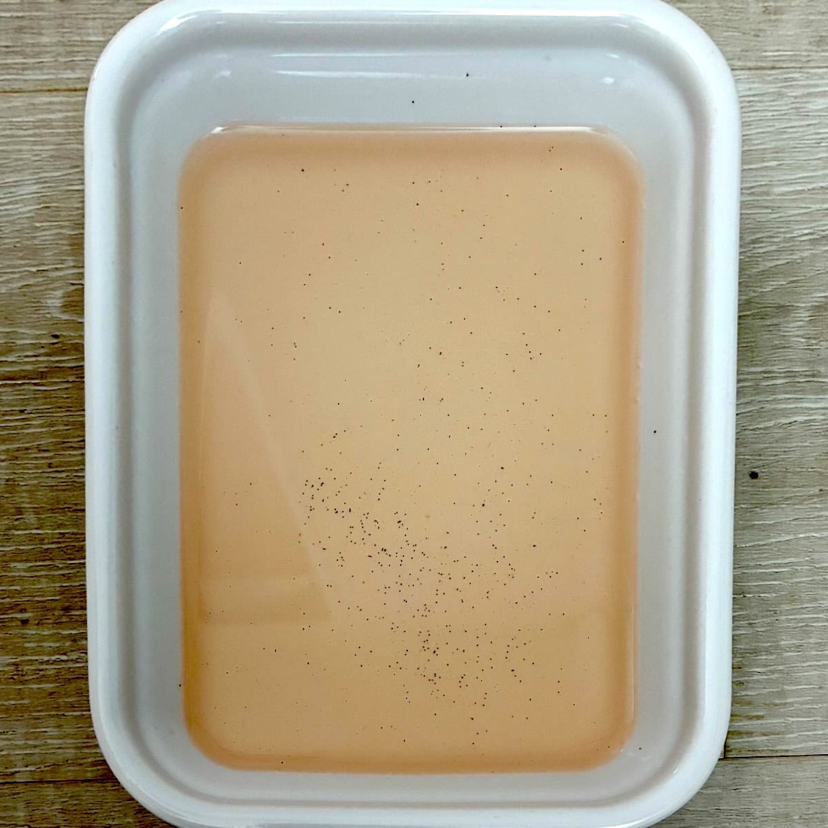 Rhubarb syrup in a plate.