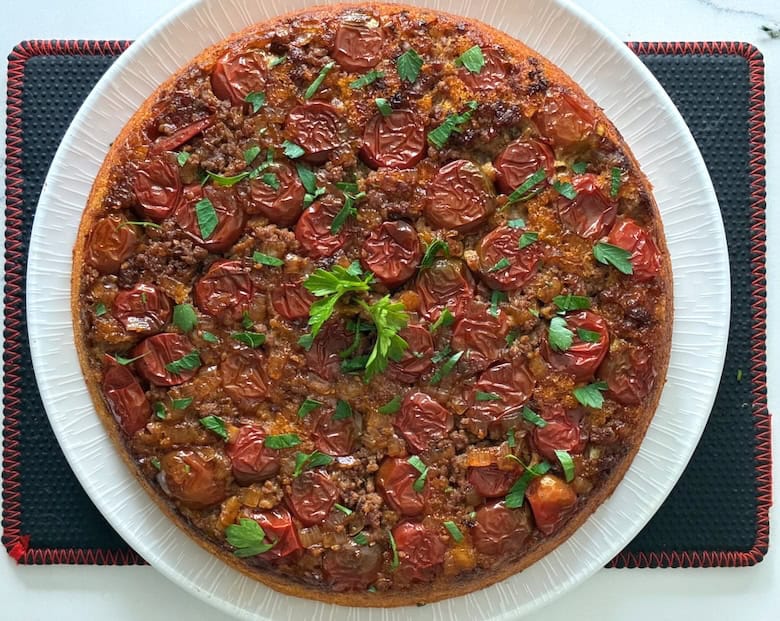 Upside-down cornbread casserole.