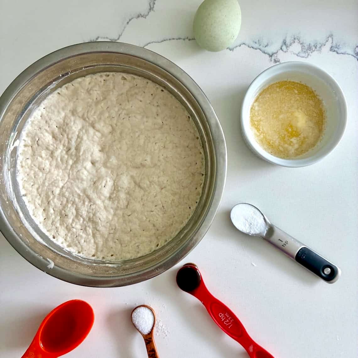 Sourdough discard waffles ingredients.