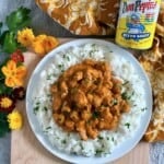 Butter chicken and rice.